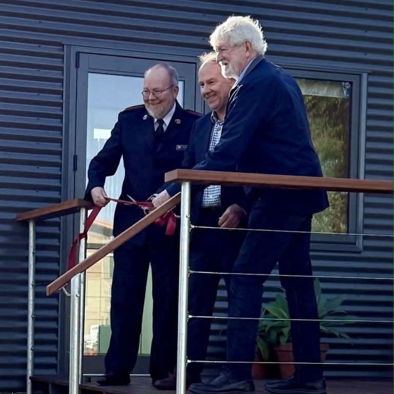 Cutting the ribbon to the Tiny House